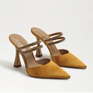 Sam Edelman Gold Heels with Embellished Straps
